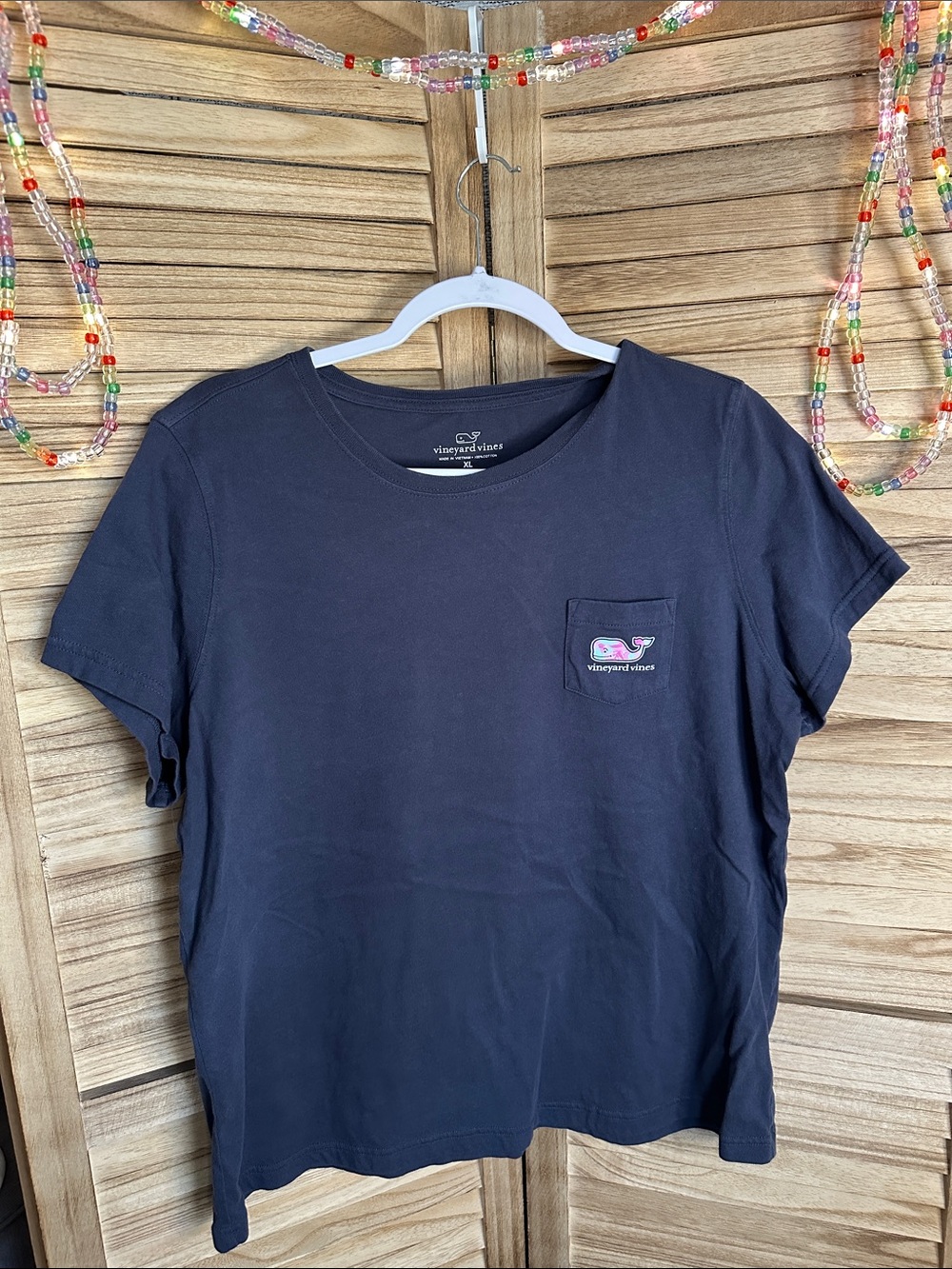 Vineyard Vines Navy Short Sleeve Pocket Tee with Whale Patch